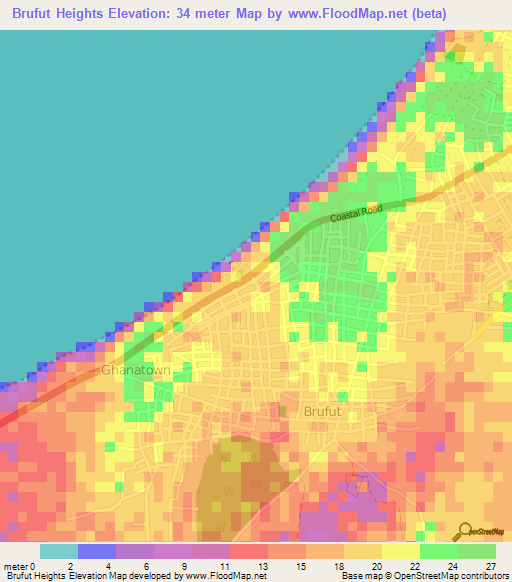 Brufut Heights,Gambia Elevation Map