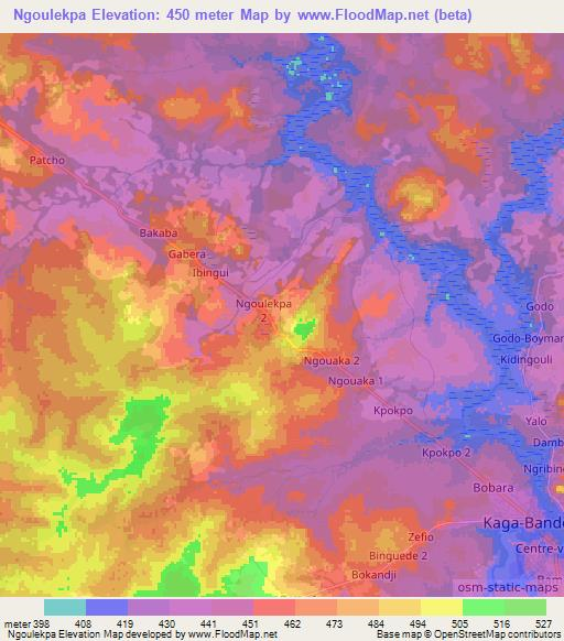 Ngoulekpa,Central African Republic Elevation Map