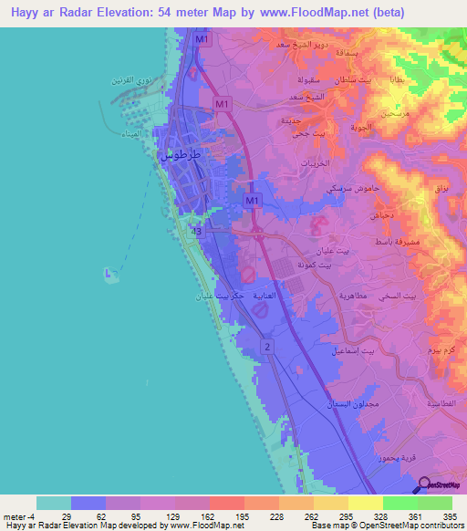 Hayy ar Radar,Syria Elevation Map