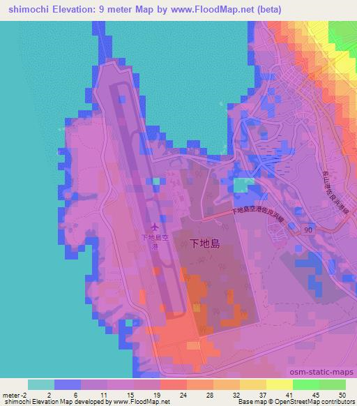 shimochi,Japan Elevation Map