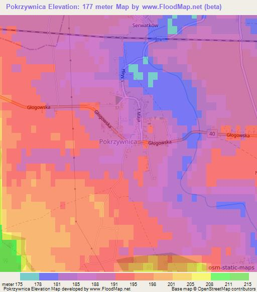 Pokrzywnica,Poland Elevation Map