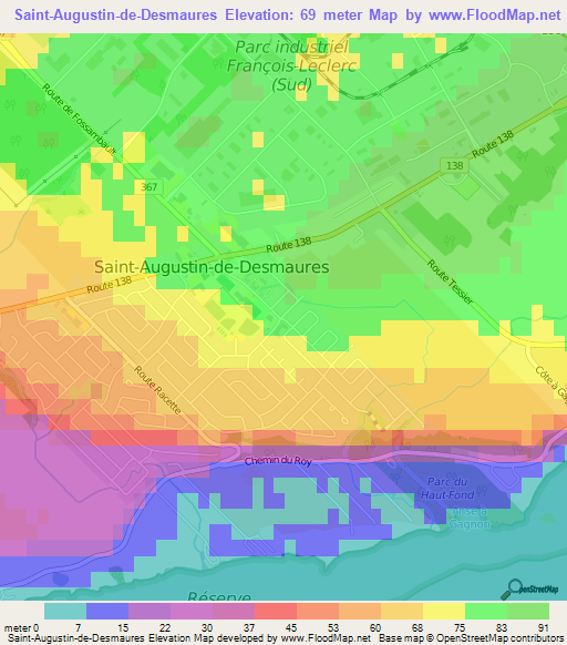 Saint-Augustin-de-Desmaures,Canada Elevation Map