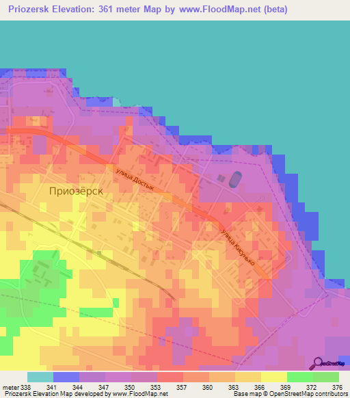 Priozersk,Kazakhstan Elevation Map