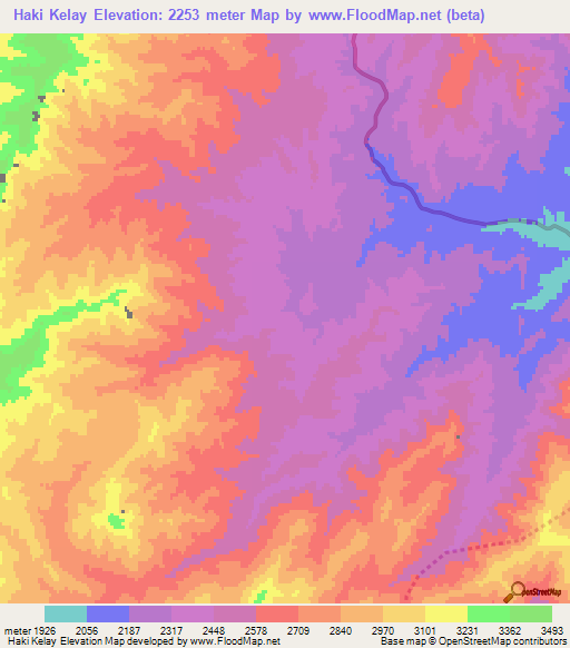 Haki Kelay,Afghanistan Elevation Map