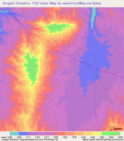 Koqyah,Afghanistan Elevation Map