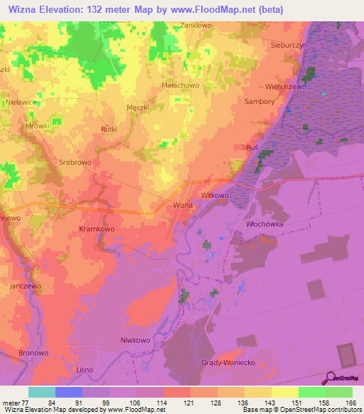 Wizna,Poland Elevation Map