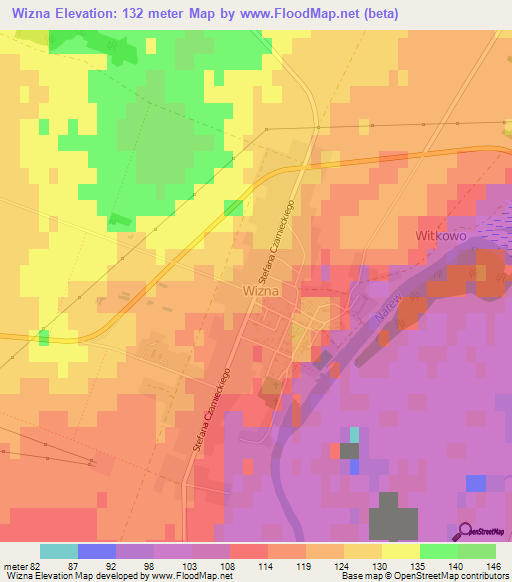 Wizna,Poland Elevation Map
