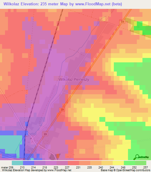 Wilkolaz,Poland Elevation Map