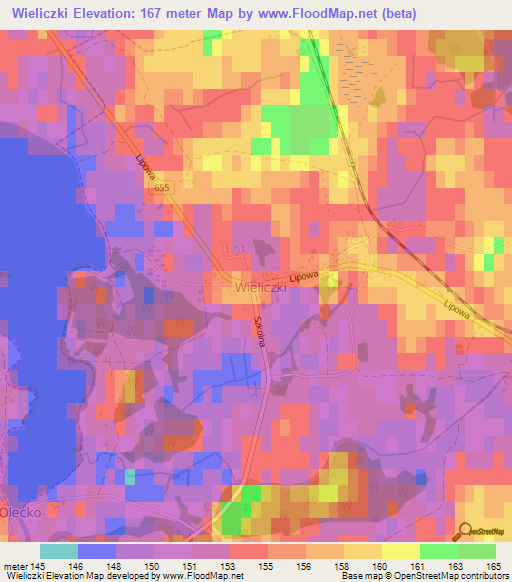 Wieliczki,Poland Elevation Map