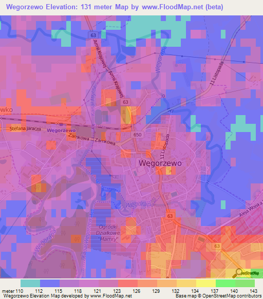 Wegorzewo,Poland Elevation Map