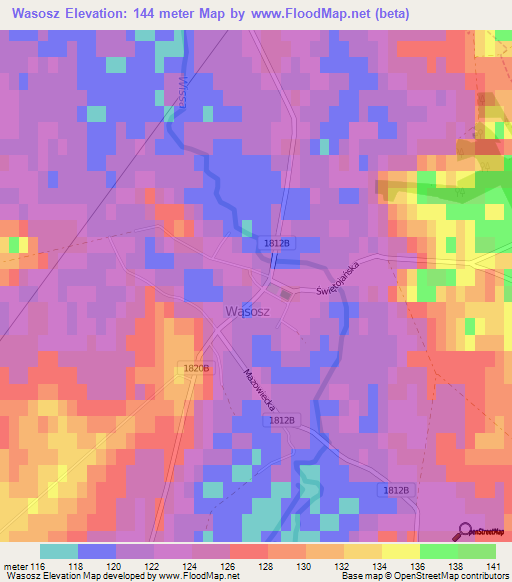 Wasosz,Poland Elevation Map