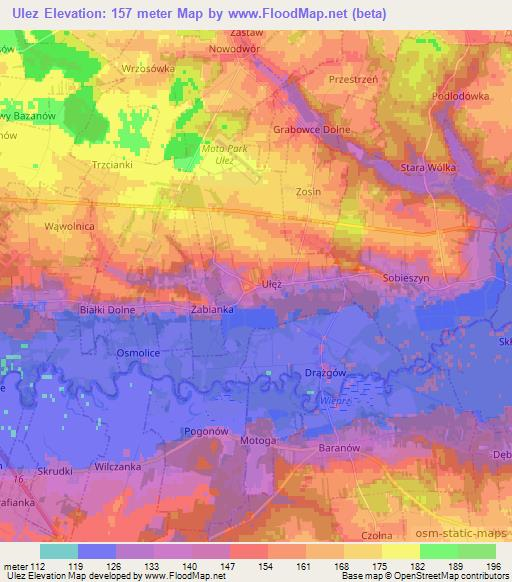 Ulez,Poland Elevation Map