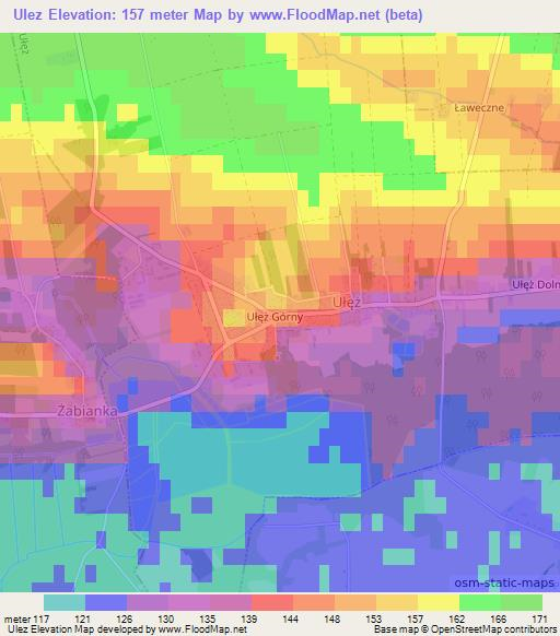 Ulez,Poland Elevation Map
