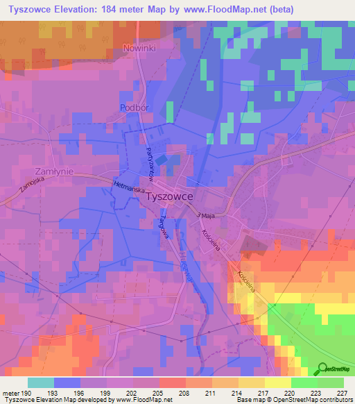 Tyszowce,Poland Elevation Map