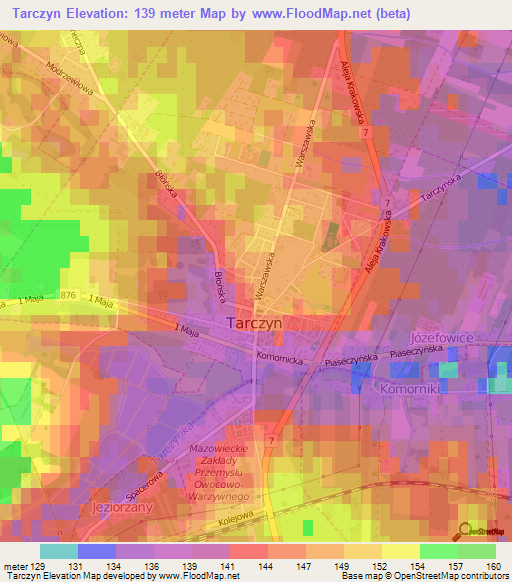 Tarczyn,Poland Elevation Map