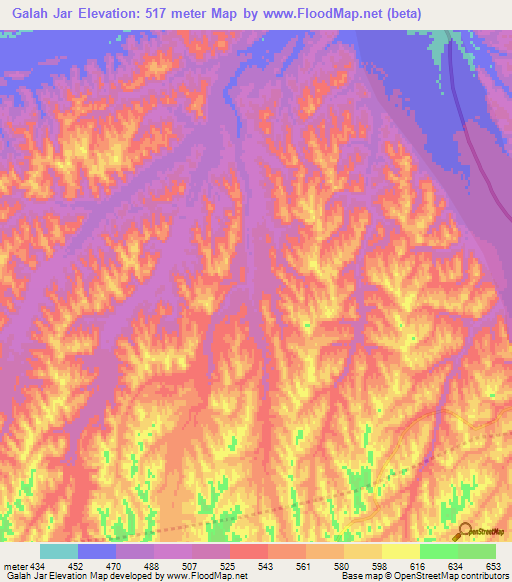 Galah Jar,Afghanistan Elevation Map