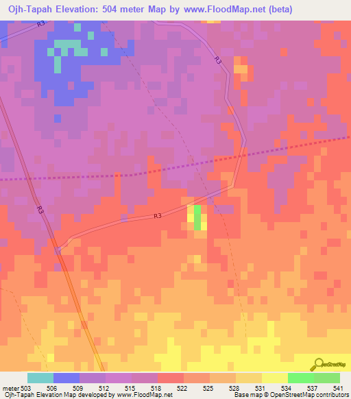 Ojh-Tapah,Afghanistan Elevation Map