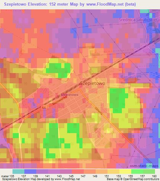 Szepietowo,Poland Elevation Map