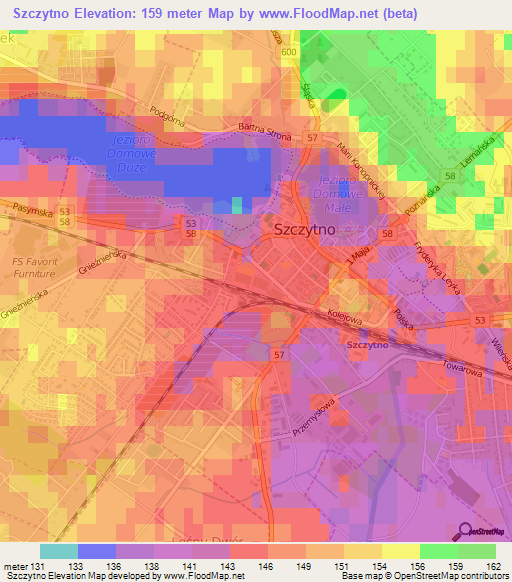 Szczytno,Poland Elevation Map