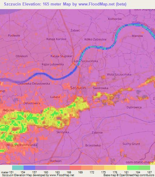 Szczucin,Poland Elevation Map