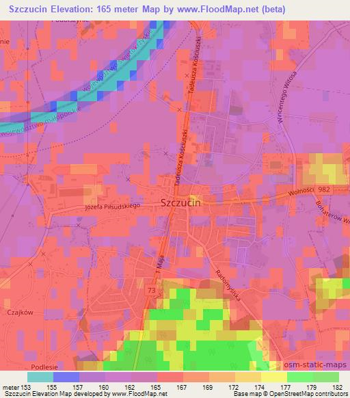 Szczucin,Poland Elevation Map