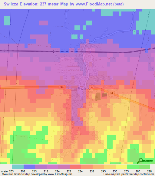 Swilcza,Poland Elevation Map