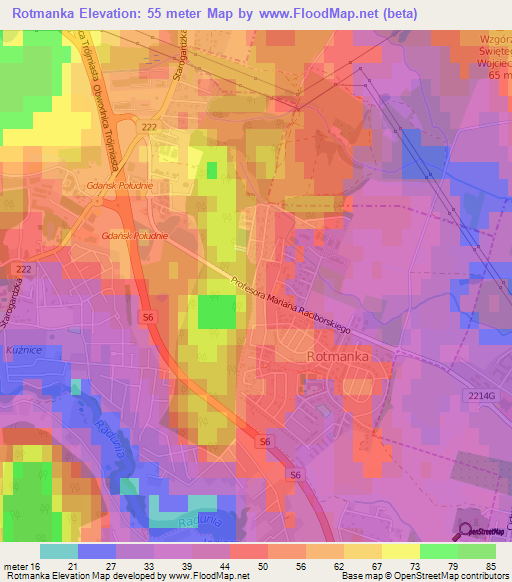 Rotmanka,Poland Elevation Map