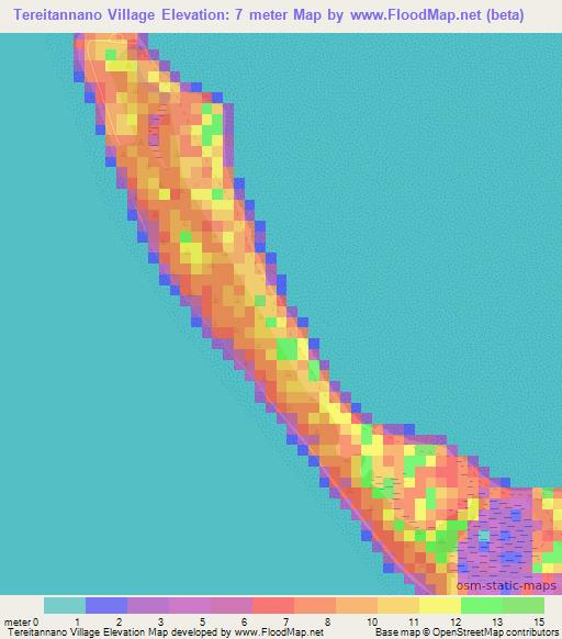 Tereitannano Village,Kiribati Elevation Map