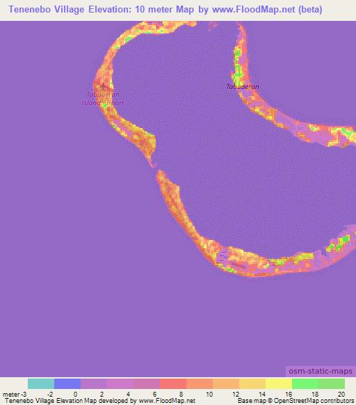 Tenenebo Village,Kiribati Elevation Map