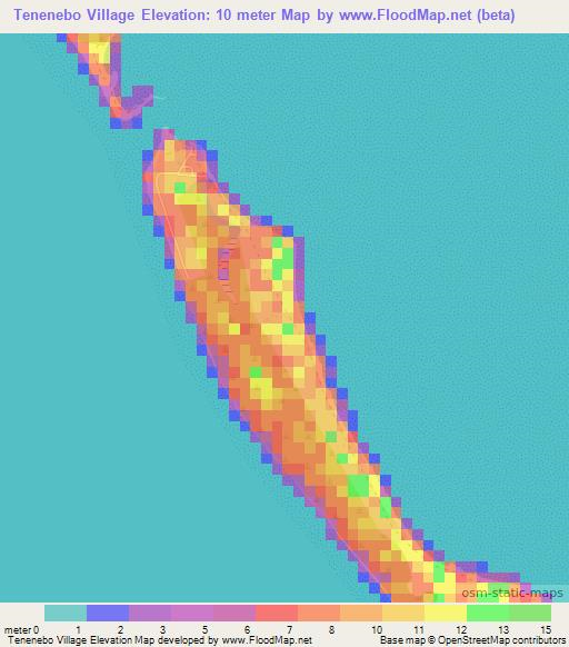 Tenenebo Village,Kiribati Elevation Map