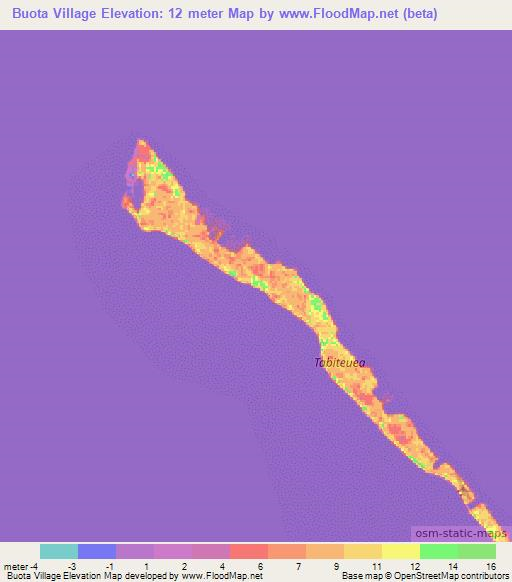 Buota Village,Kiribati Elevation Map