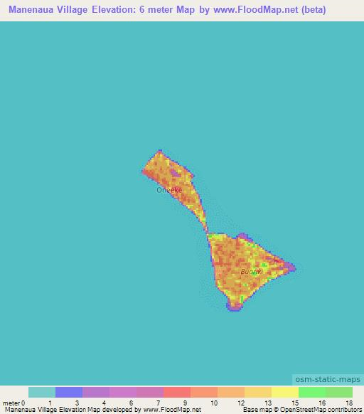 Manenaua Village,Kiribati Elevation Map