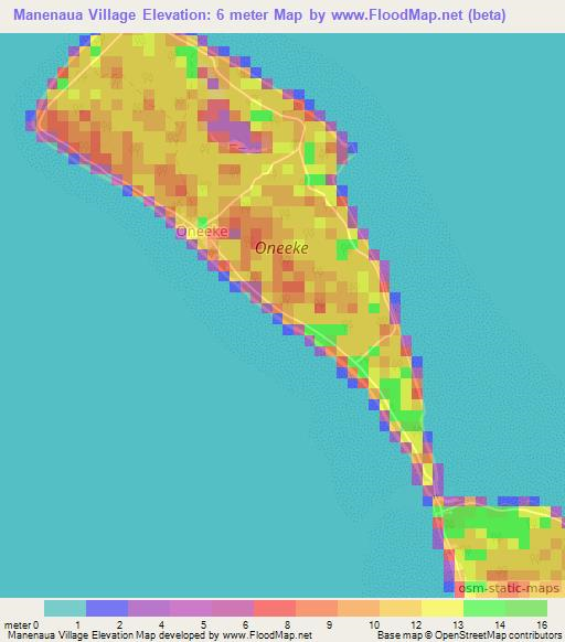 Manenaua Village,Kiribati Elevation Map