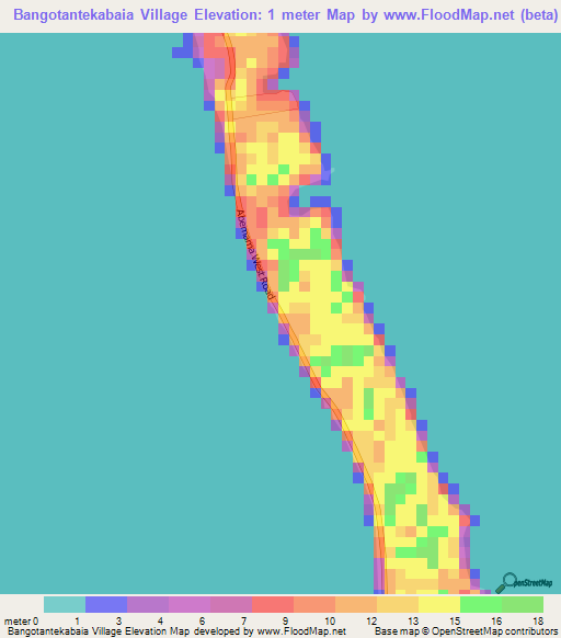 Bangotantekabaia Village,Kiribati Elevation Map