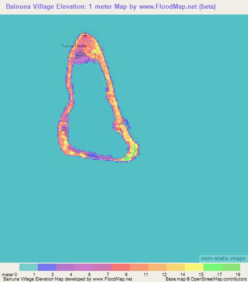 Bainuna Village,Kiribati Elevation Map