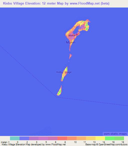 Kiebu Village,Kiribati Elevation Map