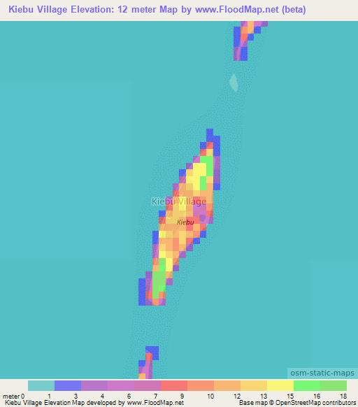 Kiebu Village,Kiribati Elevation Map