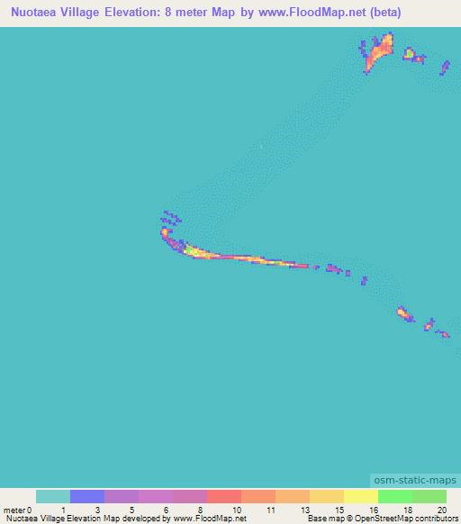Nuotaea Village,Kiribati Elevation Map