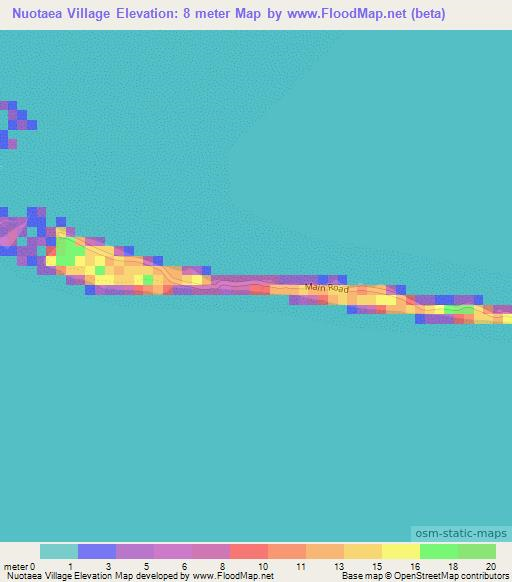 Nuotaea Village,Kiribati Elevation Map