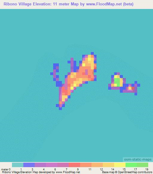 Ribono Village,Kiribati Elevation Map