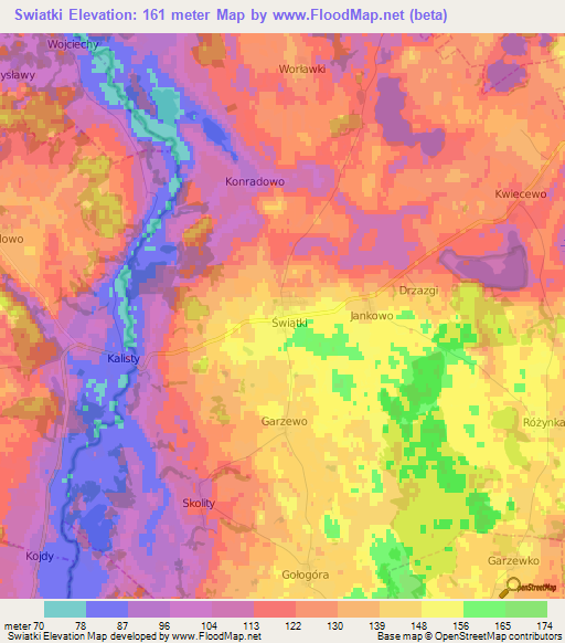 Swiatki,Poland Elevation Map