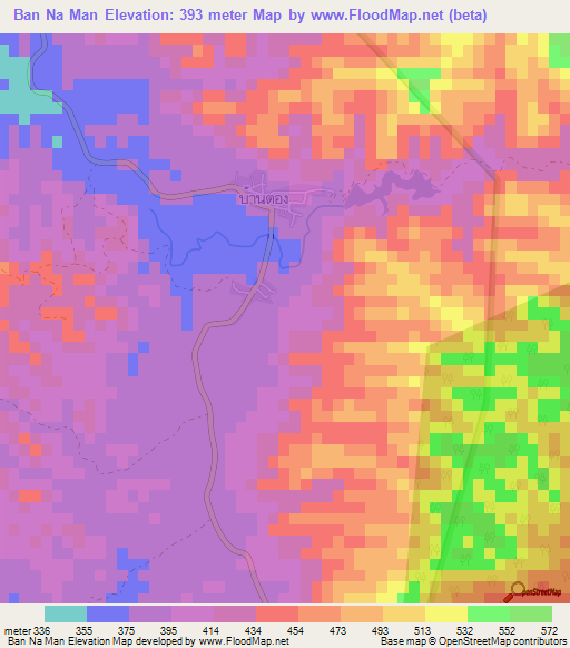 Ban Na Man,Thailand Elevation Map