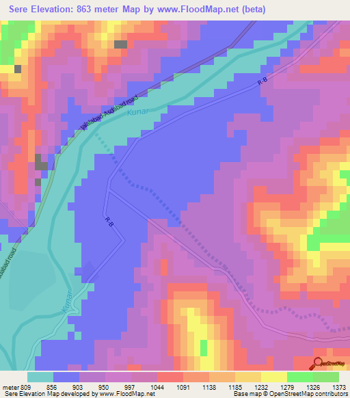 Sere,Afghanistan Elevation Map
