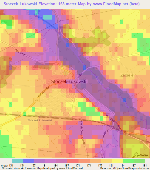 Stoczek Lukowski,Poland Elevation Map