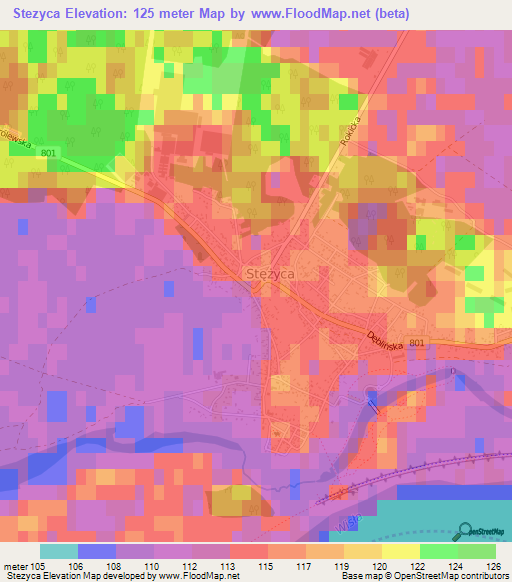 Stezyca,Poland Elevation Map