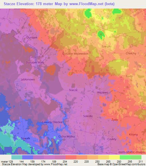 Stacze,Poland Elevation Map