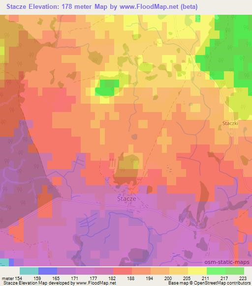 Stacze,Poland Elevation Map