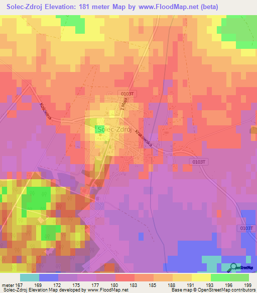 Solec-Zdroj,Poland Elevation Map