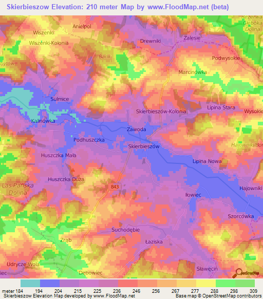 Skierbieszow,Poland Elevation Map