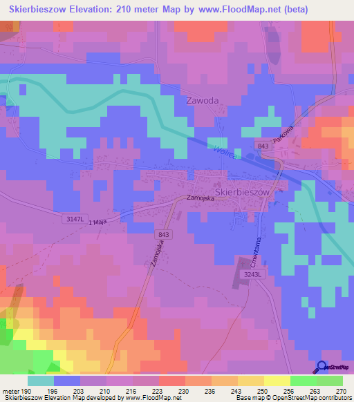 Skierbieszow,Poland Elevation Map